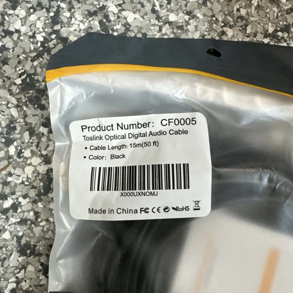 Premium S/PDIF (Toslink) Digital Optical Audio‎ Cable, 50' Heavy Duty